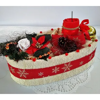 Bytová dekorace Veratex Textilní dort béžová růže