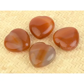 Přírodní kámen Karneol + achát srdce do dlaně 45mm (Brazílie)