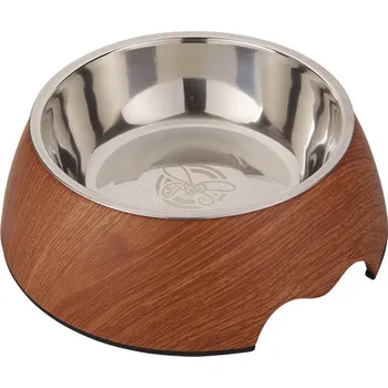 Miska pro psa Huhubamboo Melaminová miska light wood L