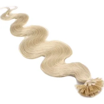 Příčesek 50cm vlasy pro metodu keratin 0,5g/pr. vlnité – platina