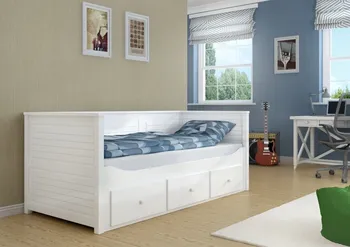 Postel Rozkládací postel s úložným prostorem Melani Duo + rošty a matrace 90-180 x 200 cm