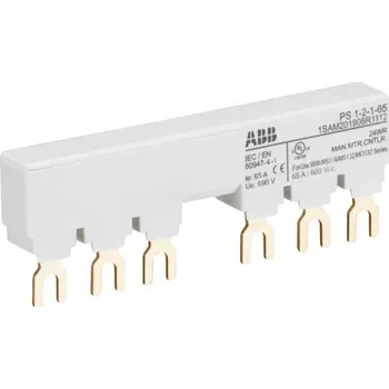 Elektroinstalační materiál 1SAM201906R1112 PS1-2-1-65 Hřeben propojovací pro MS116,132, 2 přístroje s 1 pomocným kontaktem, 65A, 690V, ABB