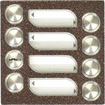 4FN 230 87.1 Modul tlačítkový KARAT 4+n 7 tl. se zámkem, antika měděná, Tesla Stropkov