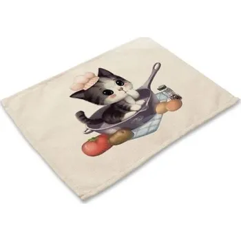 prostírání 4x PROSTÍRÁNÍ TEXTIL S KOČIČKOU V PÁNVI + extra výběr z 4000 produktů