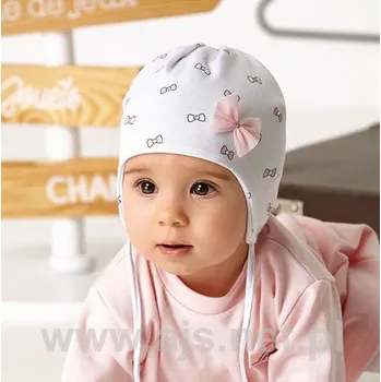 Dívčí tričko AJS 46-013 dětská čepice směs barev 40-42 cm