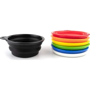 Miska pro psa IK Skládací cestovní silikonová miska pro psa / kočku - mix barev