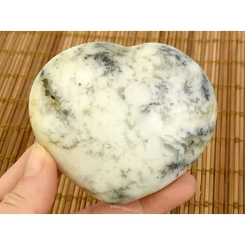 Přírodní kámen Srdce z dendritického opálu (Madagaskar) 252g