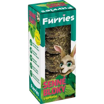 Krmivo pro hlodavce Furries senné bloky z českých luk s kopřivou 400 g