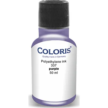 Razítková poduška Speciální razítková barva COLORIS 337 na polyetylenové sáčky rychleschnoucí Barva: Fialová - transparentní, Velikost balení: 50 g