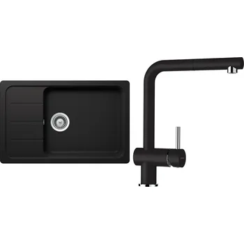 Kuchyňský dřez Set Schock S27-4 (dřez Formhaus D-100LS Nero + baterie Epos.120 Nero)