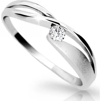 Prsten Zlatý zásnubní prsten DF 1721 se zirkony