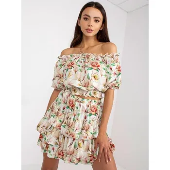 Dámská souprava květinová SUMMER bílo-vínová