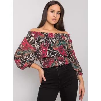 Dámské tričko Dámská halenka s potiskem ROUEN bordó a béžová