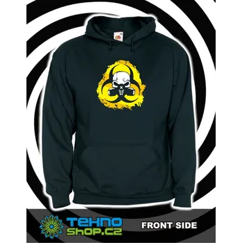 Pánská mikina TEKNOSHOP Mask Biohazard tekno mikina s kapucí s potiskem L černá