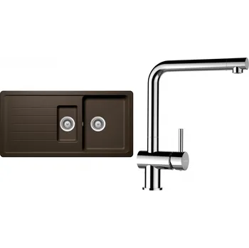 Granitový dřez Set Schock S4-8 (dřez Toledo D-150 Bronze + baterie Epos Chrom)