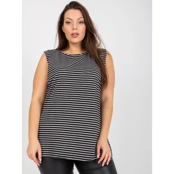 Dámský top bez rukávů plus size IVAR černobílý