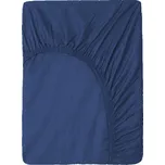 Tmavě modré bavlněné elastické prostěradlo Good Morning, 90 x 200 cm ID_1394169