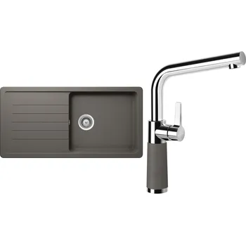 Granitový dřez Set Schock S3-6 (dřez Toledo D-100L Silverstone + baterie SC-540 Silverstone)