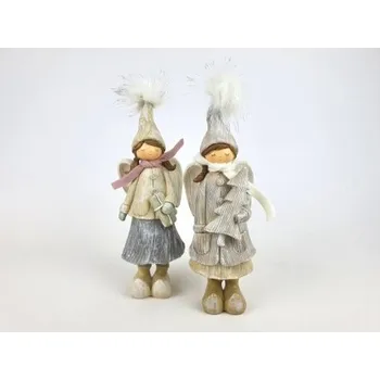 Vánoční dekorace Anděl s kabátkem, Varianta S dárkem