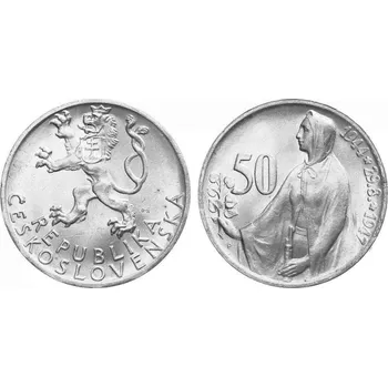 Ag 50 koruna 1947 - 3. výročí SNP mince