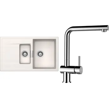 Granitový dřez Set Schock S8-8 (dřez Mono D-150 Polaris + baterie Epos Chrom)