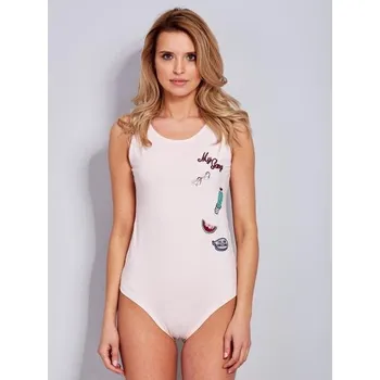 Body Dámské body bavlněné s nášivkami GYA světle růžové