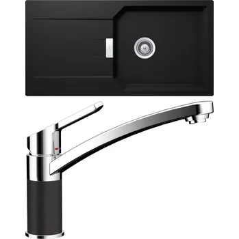 Granitový dřez Set Schock S18-5 (dřez Manhattan D-100L Nero + baterie SC-90 Nero)