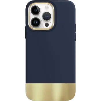 Pouzdro na mobilní telefon Ochranný kryt s pokovenou spodní částí pro iPhone 13 Pro Max - modrý