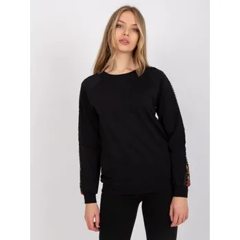 Oblečení a móda Dámská mikina s ozdobnými rukávy Adana RUE PARIS černá