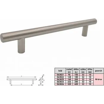 Věšák Úchytka hrazda 10/128/180mm NiB
