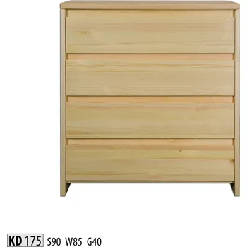 Komoda ImportWorld Komoda Linnet masiv v85 x š90 x h40 cm (Barva dřeva: Šedá)