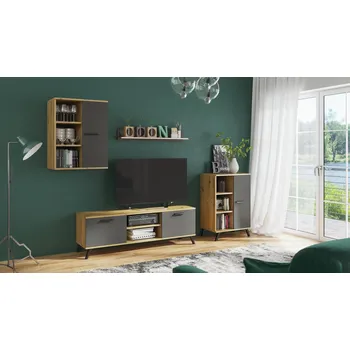 Obývací stěna Nábytek PEGAS s.r.o. Bytová sestava Roky B Grafit