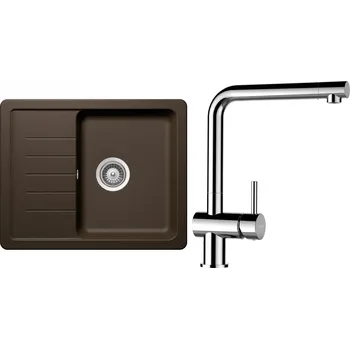 Granitový dřez Set Schock S1-8 (dřez Toledo D-100XS Bronze + baterie Epos Chrom)