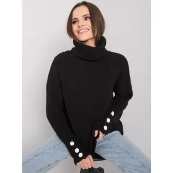 Dámský svetr Dámský svetr s rolákem Emrie RUE PARIS černý