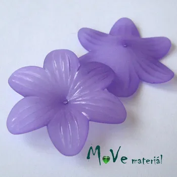 Dětské navlékací korálky Akrylový květ transp. 42mm, 1ks, fialový