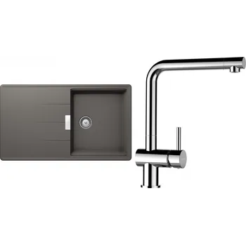Granitový dřez Set Schock S13-8 (dřez Tia D-100 Silverstone + baterie Epos Chrom)