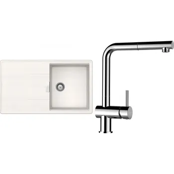 Granitový dřez Set Schock S13-9 (dřez Tia D-100 Polaris + baterie Epos.120 Chrom)