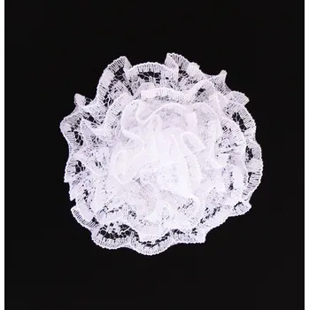 Aplikace - krajkový květ 60 mm - bílý