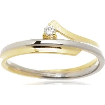 Prsten Zlatý prsten s briliantem BP0068F + DÁREK ZDARMA