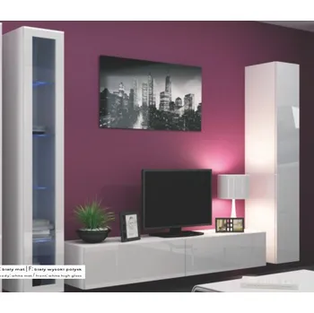 Obývací stěna ImportWorld Vitrína Germano 180, bílá matná/bílý lesk