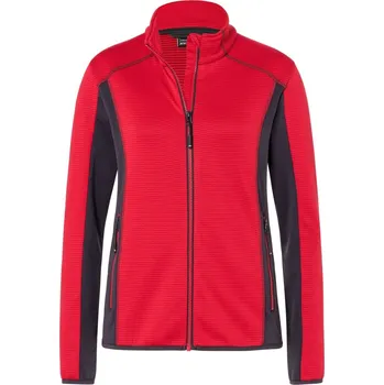Daiber Dámská elastická fleecová bunda Structure Fleece JN783 Barva: Červená - Carbon, Velikost: XXL