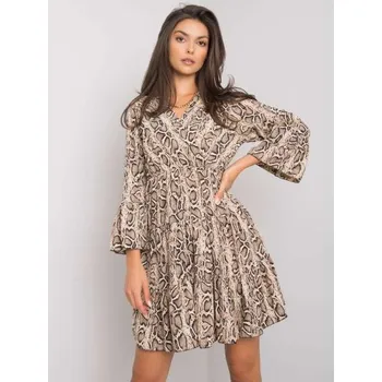 Dámské šaty Dámské šaty se zvířecím potiskem MAREN béžovo-černé