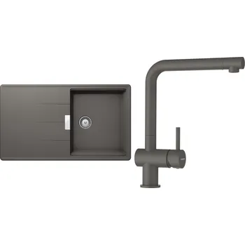 Granitový dřez Set Schock S13-1 (dřez Tia D-100 Silverstone + baterie Epos Silverstone)