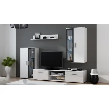 Obývací stěna ImportWorld Obývací stěna Isacco, bílá matná/černý lesk