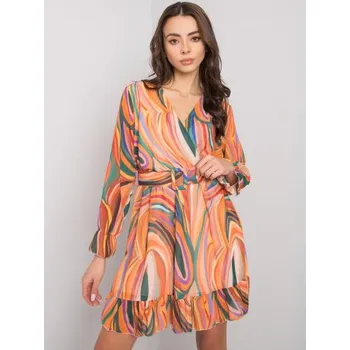 Dámské šaty Dámské šaty s páskem vzorované KERLEY oranžové