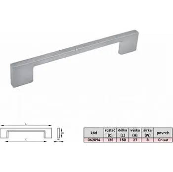 Věšák Úchytka VANESA 128mm chrom mat.