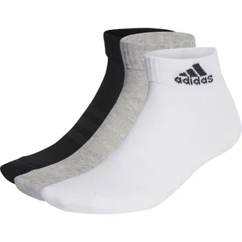 Dámské ponožky Ponožky adidas Cushioned Sportswear Ankle Socks 3 Pairs Grey/White/Black XL