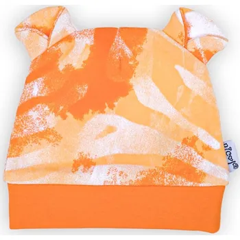 Kojenecká čepice Kojenecká bavlněná čepička Nicol Tomi oranžová, vel. 56 (0-3m)