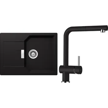 Granitový dřez Set Schock S16-4 (dřez Manhattan D-100S Nero + baterie Epos.120 Nero)