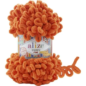 Příze Alize Puffy fine 06 tmavě oranžová
